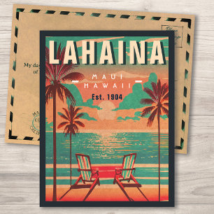 Lahaina Maui Hawaii Retro Sunset Souvenir jaren 50 Briefkaart