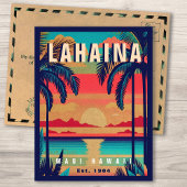 Lahaina Maui Hawaii Retro Sunset Souvenir jaren 50 Briefkaart