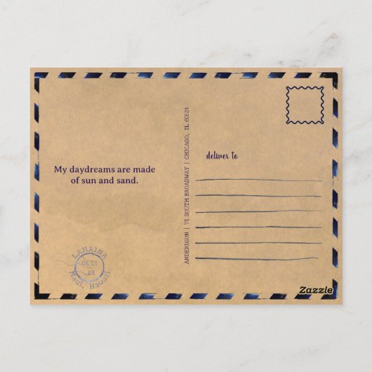 Lahaina Maui Hawaii Retro Sunset Souvenir jaren 50 Briefkaart (Achterkant)