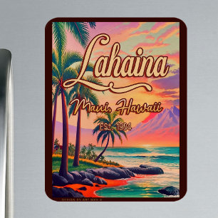 Lahaina Maui Hawaii Retro Sunset Souvenir jaren 50 Magneet
