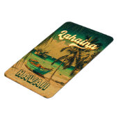 Lahaina Maui Hawaii Retro Sunset Souvenir jaren 50 Magneet (Linkerzijde)