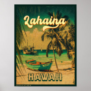 Lahaina Maui Hawaii Retro Sunset Souvenir jaren 50 Poster