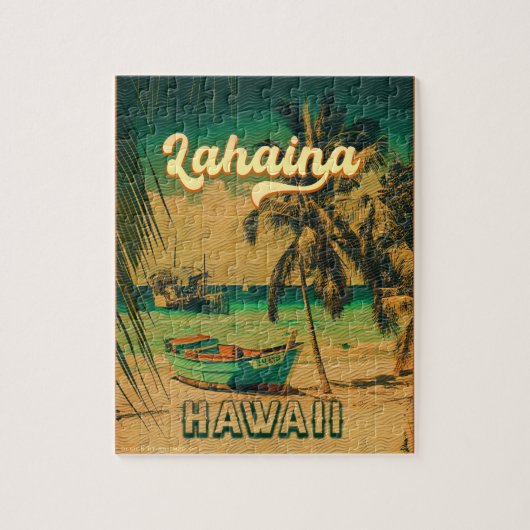 Lahaina Maui Hawaii Retro Sunset Souvenir jaren 60 Legpuzzel (Verticaal)