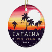 Lahaina Maui Hawaii Retro Sunset Souvenirs 60s Keramisch Ornament (Links)