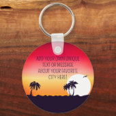 Lahaina Maui Hawaii Retro Sunset Souvenirs 60s Sleutelhanger (Achterkant)