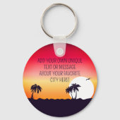 Lahaina Maui Hawaii Retro Sunset Souvenirs 60s Sleutelhanger (Achterkant)