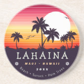 Lahaina Maui Hawaii Retro Sunset Souvenirs 60s Zandsteen Onderzetter (Voorkant)