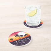 Lahaina Maui Hawaii Retro Sunset Souvenirs 60s Zandsteen Onderzetter (Zijkant)
