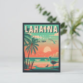 Lahaina Maui Hawaii Retro Zeemeeuw Souvenir jaren  Briefkaart (Staand voorkant)
