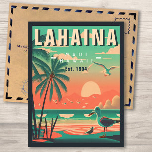 Lahaina Maui Hawaii Retro Zeemeeuw Souvenir jaren  Briefkaart