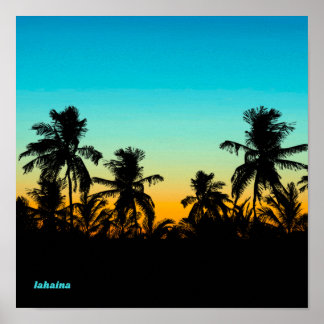 Lahaina Maui Hawaii Souvenir Artistic Sunset Cool Poster