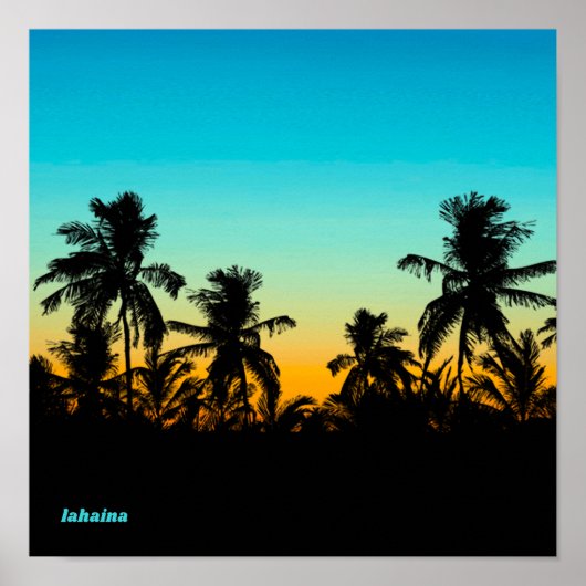 Lahaina Maui Hawaii Souvenir Artistic Sunset Cool Poster (Voorkant)