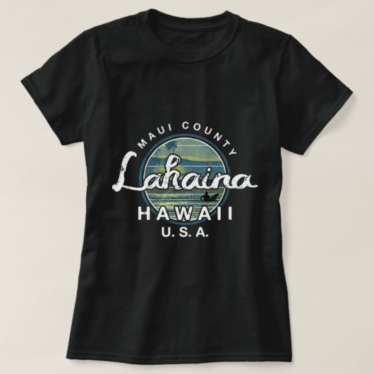 Lahaina Maui Hawaii Surfing Retro T-shirt (Design voorkant)