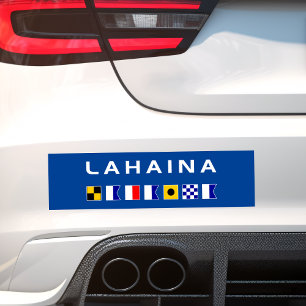 Lahaina Maui Nautical Maritime Signal Flags Bumpersticker