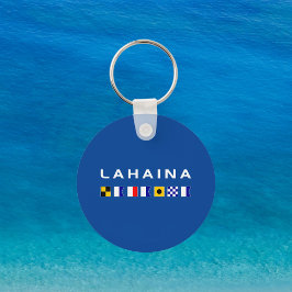 Lahaina Maui Nautical Maritime Signal Vlagt Dark Sleutelhanger