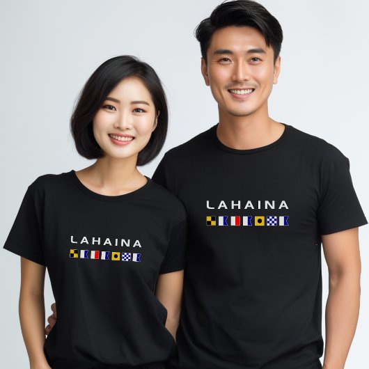 Lahaina Maui Nautical Maritime Signal Vlagt Dark T-shirt