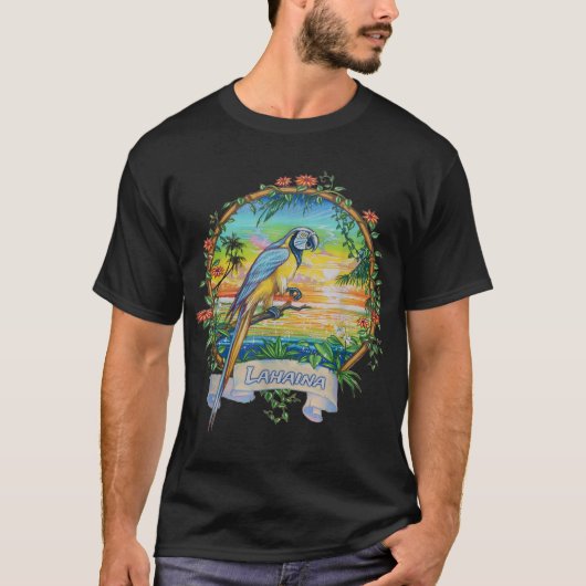 Lahaina, Maui  tropische zonsondergang strand pape T-shirt (Voorkant)