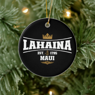 Lahaina Maui Vintage Scheepsanker Vlag 1795 Cadeau Keramisch Ornament