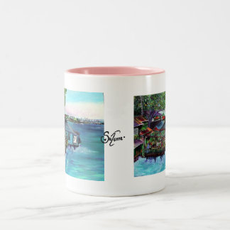Lahaina Maui~ Visbedrijf schilderen Tweekleurige Koffiemok