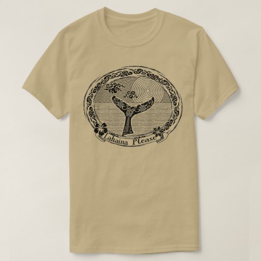  Lahaina Please walales Tail Motif T-shirt (Design voorkant)