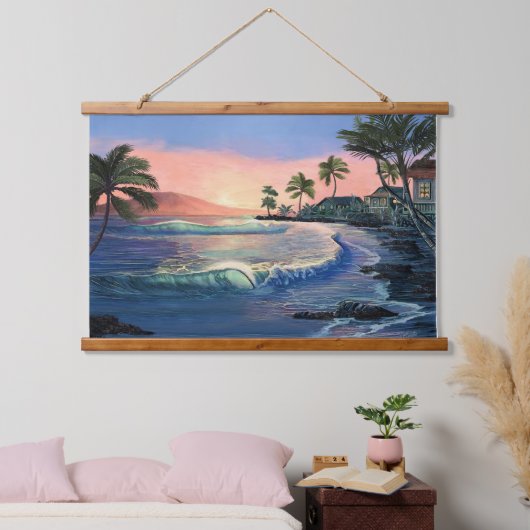 Lahaina stad rond 1900 hangend wandkleed (Slaapkamer)