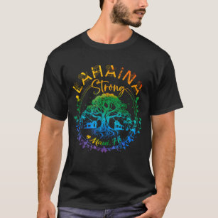 Lahaina Strong Maui Hawaii Oude Banyan Boom gered T-shirt