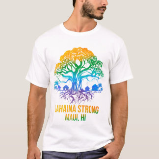 Lahaina Strong Maui Hawaii Oude Banyan Boom gered T-shirt