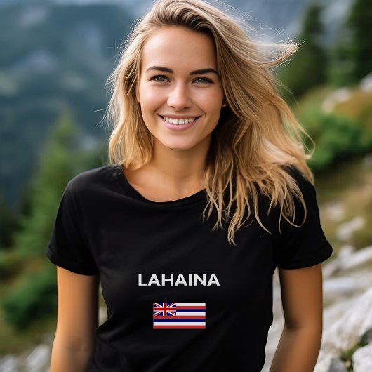 Lahaina USA Hawaiian Flag Dark Color T-shirt