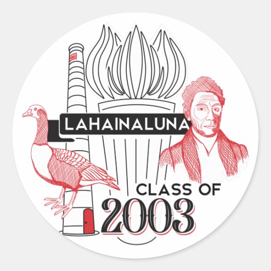 Lahainaluna Klasse 2003 Ronde Sticker (Voorkant)