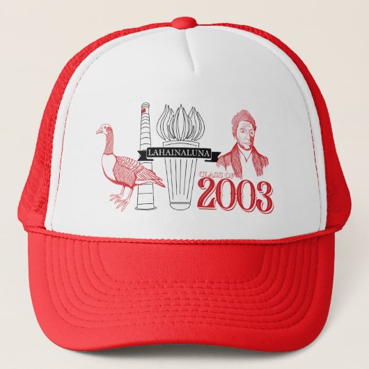 Lahainaluna Klasse 2003 Trucker Hat Pet (Voorkant)