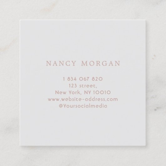 Lahes and brows Rose gold glitter  Vierkante Visitekaartje (Achterkant)