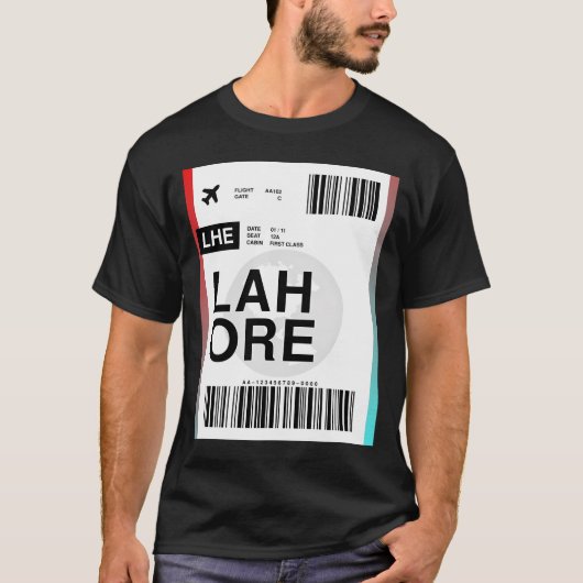 Lahore Boarding Pass T-shirt (Voorkant)