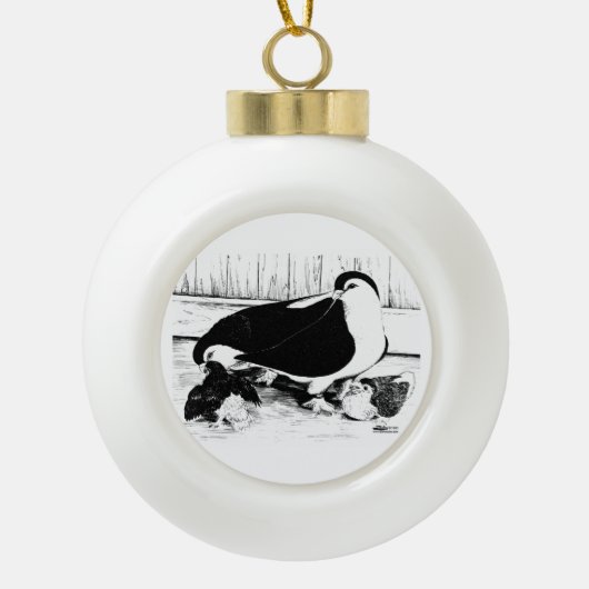 Lahore Duiven 1980 Keramische Bal Ornament (Voorkant)