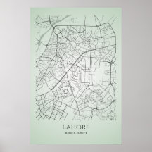 Lahore Map Poster | Stadswegenkaart van Lahore