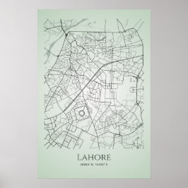 Lahore Map Poster | Stadswegenkaart van Lahore