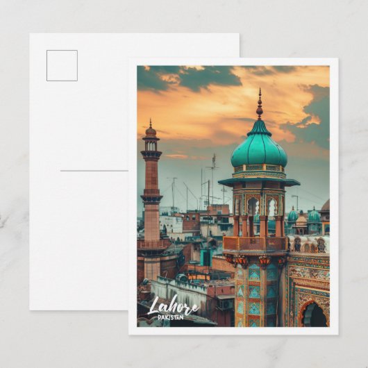 Lahore Pakistan Kunst reis beroemde plaats Briefkaart (Voorkant / Achterkant)