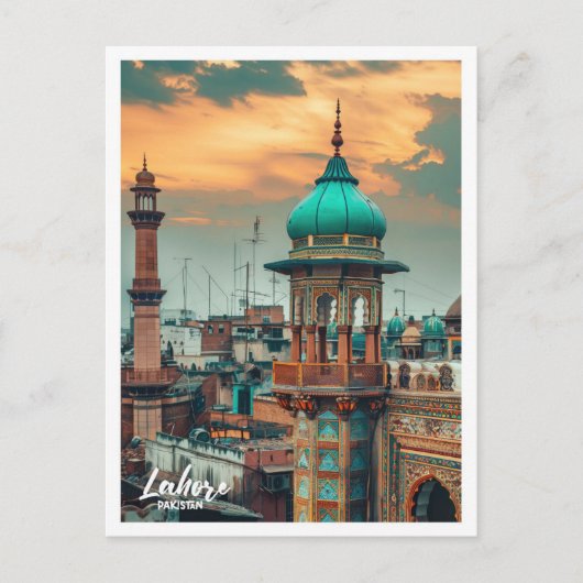Lahore Pakistan Kunst reis beroemde plaats Briefkaart (Voorkant)
