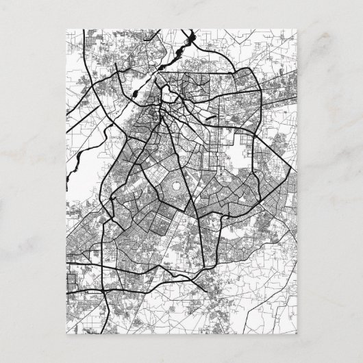 Lahore Pakistan Map Briefkaart (Voorkant)