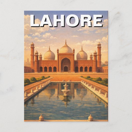 Lahore Pakistan Reizen Briefkaart (Voorkant)