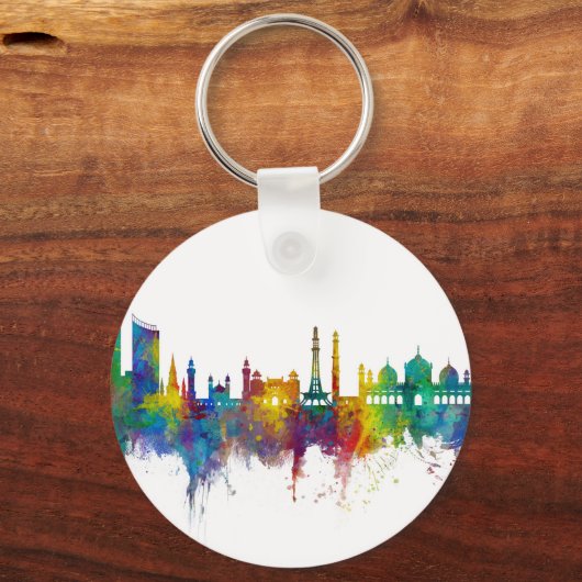Lahore Pakistan Skyline Sleutelhanger (Voorkant)