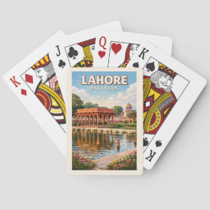 Lahore Pakistan Tuinen Illustratie Reis Kunst Pokerkaarten