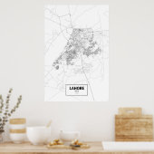 Lahore, Pakistan (zwart op wit) Poster (Keuken)