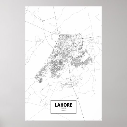 Lahore, Pakistan (zwart op wit) Poster (Voorkant)