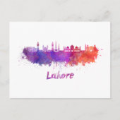 Lahore skyline in waterverf briefkaart (Voorkant)