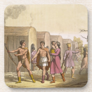 Lahoutan Indians, Canada (kleurengraving) Bier Onderzetter