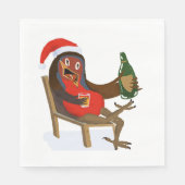 Laid Back Christmas Robin on paper napkin Servet (Voorkant)