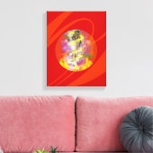 Laid Back Lady (Rood BG) Canvas Afdruk (Insitu (Woonkamer))