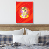 Laid Back Lady (Rood BG) Canvas Afdruk (Insitu (Slaapkamer))