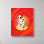 Laid Back Lady (Rood BG) Canvas Afdruk (Voorkant)