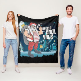 Laid back Santa Claus heeft een coole kerst Fleece Deken
